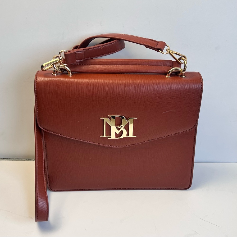 BADGLEY MISCHKA Vegan Leather Crossbody Purse, Color: Brown, Terracotta